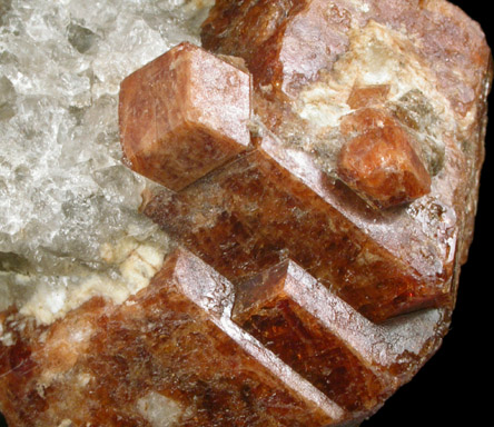 Grossular Garnet in Quartz from Pitts-Tenney Quarry, Minot, Androscoggin County, Maine