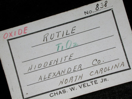 Rutile from Hiddenite, Alexander County, North Carolina