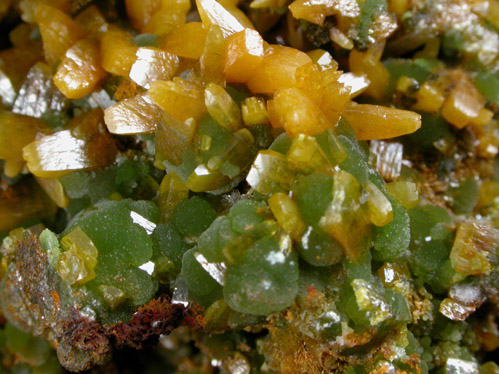 Wulfenite with Mimetite from Mina Ojuela, San Juan Poniente Vein, Level 6, Mapimi, Durango, Mexico