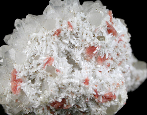 Laumontite, Stilbite, Quartz, Prehnite from Prospect Park Quarry, Prospect Park, Passaic County, New Jersey