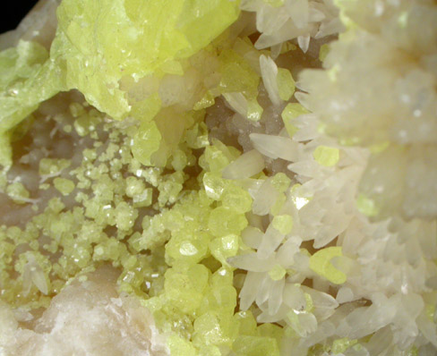 Aragonite and Sulfur from Agrigento District (Girgenti), Sicily, Italy
