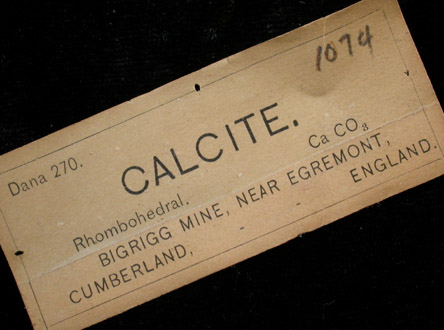 Calcite from Bigrigg Mine, near Egremont, West Cumberland Iron Mining District, Cumbria, England