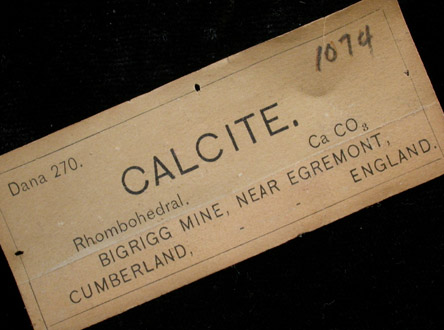 Calcite from Bigrigg Mine, near Egremont, West Cumberland Iron Mining District, Cumbria, England