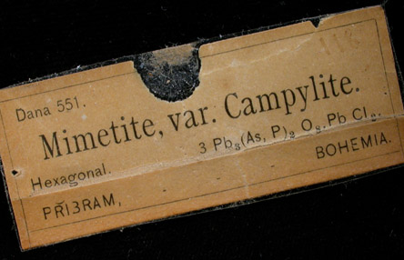 Mimetite var. Campylite from Prbram, Central Bohemia, Czech Republic