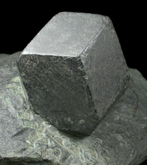 Chlorite-Magnetite-Amphibole var. Ripidolite pseudomorph after Almandine Garnet from Michigamme Mine, Marquette County, Michigan