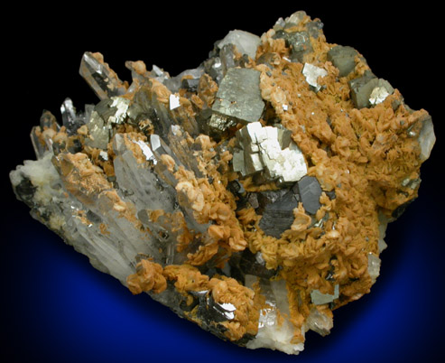 Arsenopyrite, Quartz, Sphalerite, Barite from Freiberg District, Saxony, Germany (Type Locality for Arsenopyrite)