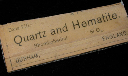 Hematite with Quartz from County Durham, England