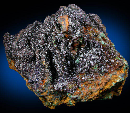 Cuprite, Azurite, Malachite, Tenorite from Copper Queen Mine, Bisbee, Warren District, Cochise County, Arizona