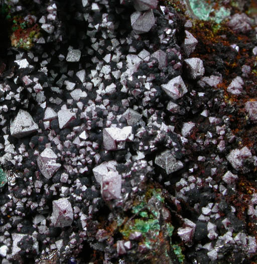 Cuprite, Azurite, Malachite, Tenorite from Copper Queen Mine, Bisbee, Warren District, Cochise County, Arizona