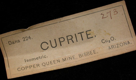 Cuprite, Azurite, Malachite, Tenorite from Copper Queen Mine, Bisbee, Warren District, Cochise County, Arizona