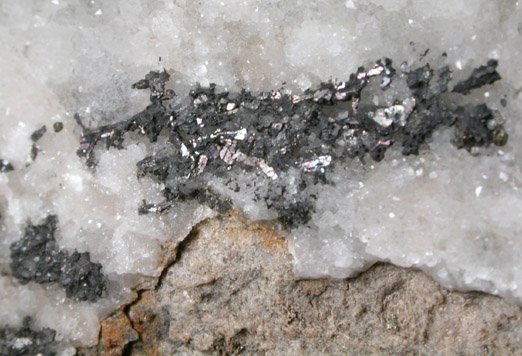 Sylvanite on Quartz from Nagyg, Hunedoara, Romania