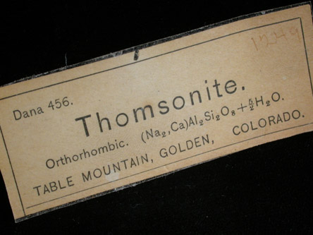 Thomsonite from Table Mountain, Golden, Jefferson County, Colorado