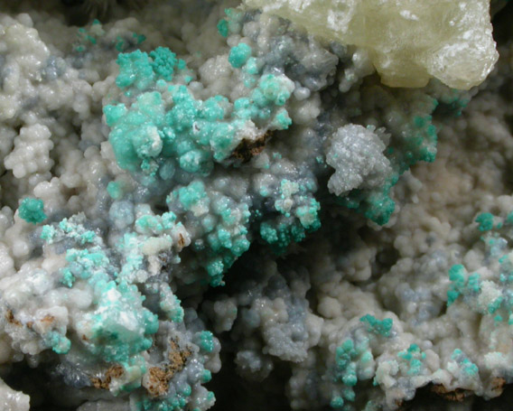 Calcite and Chrysocolla from Bisbee, Warren District, Cochise County, Arizona
