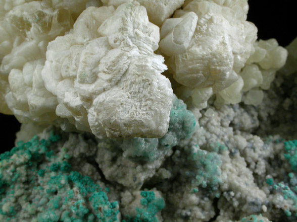 Calcite and Chrysocolla from Bisbee, Warren District, Cochise County, Arizona
