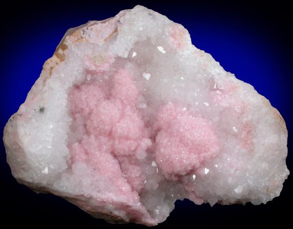 Rhodochrosite on Quartz from Cavnic Mine (Kapnikbanya), Maramures, Romania (Type Locality for Rhodochrosite)