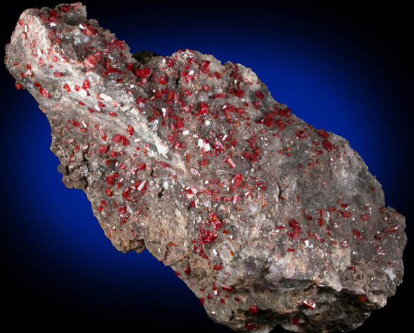 Vanadinite on Calcite from Hamburg Mine, La Paz County, Arizona