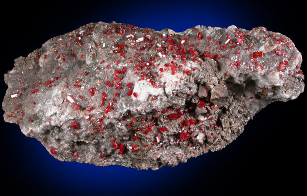 Vanadinite on Calcite from Hamburg Mine, La Paz County, Arizona