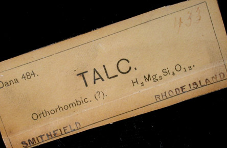 Talc from Smithfield, Providence County, Rhode Island