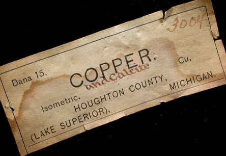 Copper and Calcite from Keweenaw Peninsula Copper District, Houghton County, Michigan