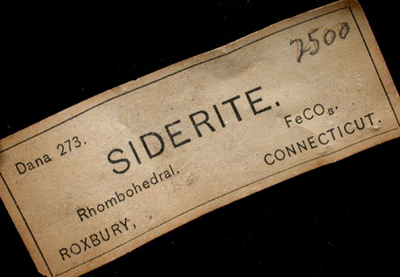 Siderite on Quartz from Mine Hill, Roxbury Station, Litchfield County, Connecticut