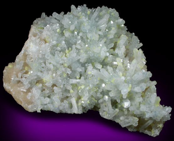 Celestine with Sulfur from Miniera Racalmuto, Agrigento, Sicily, Italy