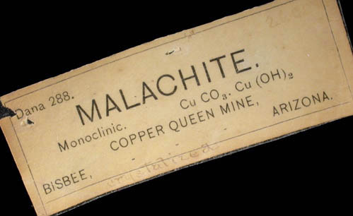 Malachite from Bisbee, Warren District, Cochise County, Arizona