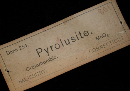 Pyrolusite from Salisbury Iron Mines, Ore Hill, Litchfield County, Connecticut