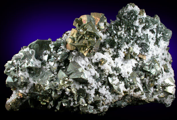 Chalcopyrite and Calcite with Quartz from (Akita Prefecture), (Honshu Island), Japan