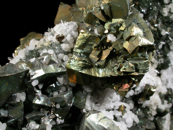 Chalcopyrite and Calcite with Quartz from (Akita Prefecture), (Honshu Island), Japan