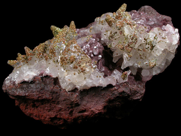 Pyrite on Calcite with Goethite from Woodend Mine, Threlkeld, Cumberland, England