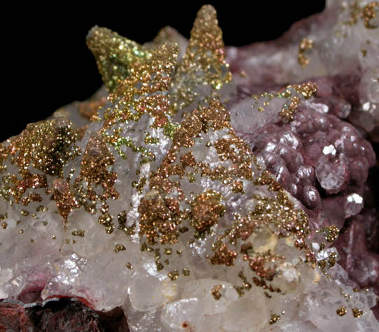 Pyrite on Calcite with Goethite from Woodend Mine, Threlkeld, Cumberland, England