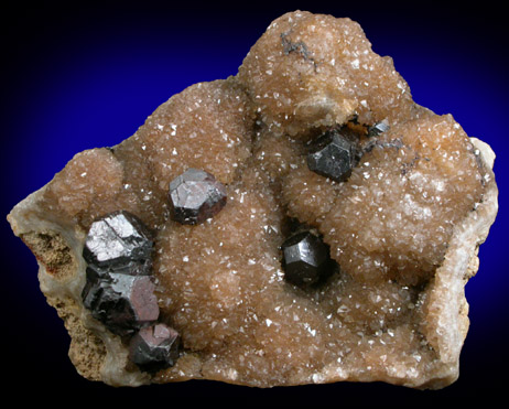 Limonite pseudomorphs after Pyrite on Quartz from Boscobel, Grant County, Wisconsin