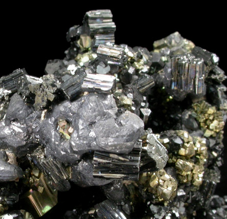 Bournonite, Sphalerite, Galena, Pyrite from Rodna Mountains, Maramures, Romania