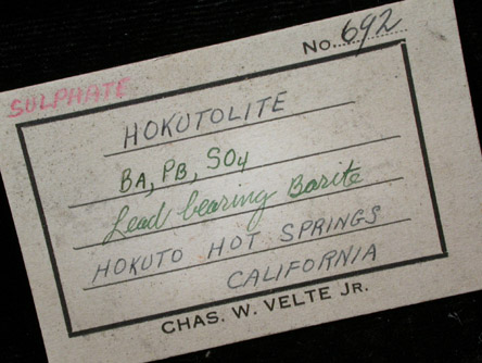 Barite var. Hokutolite from Hokuto Hot Springs, Taipei, Taiwan (Type Locality for Hokutolite)