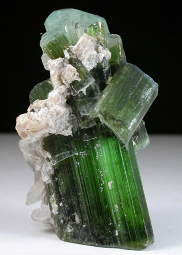 Elbaite Tourmaline with Quartz from Mina do Urubu, Itinga, Minas Gerais, Brazil