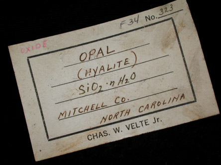 Opal var. Hyalite from Spruce Pine, Mitchell County, North Carolina