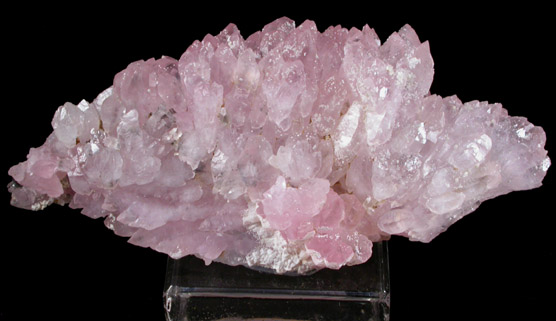 Quartz var. Rose Quartz Crystals from Lavra da Ilha, Taquaral, Jequitinhonha River, Minas Gerais, Brazil