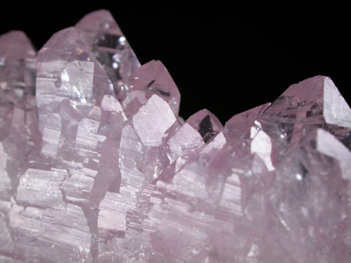 Quartz var. Rose Quartz Crystals from Lavra da Ilha, Taquaral, Jequitinhonha River, Minas Gerais, Brazil