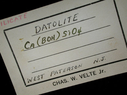 Datolite and Prehnite from New Street Quarry, Paterson, Passaic County, New Jersey