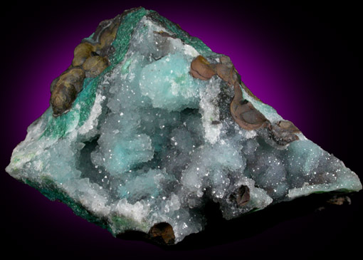 Chrysocolla and Malachite with Quartz from Ray Mine, Mineral Creek District, Pinal County, Arizona