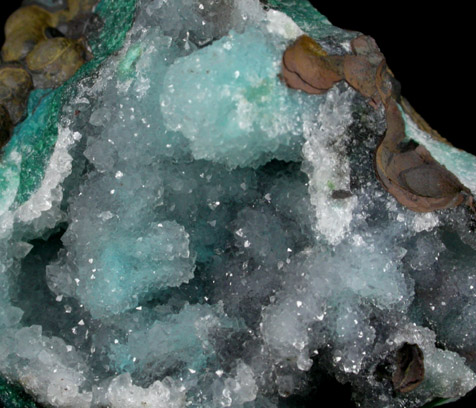Chrysocolla and Malachite with Quartz from Ray Mine, Mineral Creek District, Pinal County, Arizona