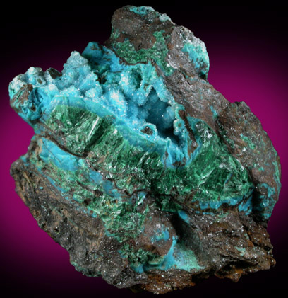 Chrysocolla and Malachite with Quartz from Ray Mine, Mineral Creek District, Pinal County, Arizona
