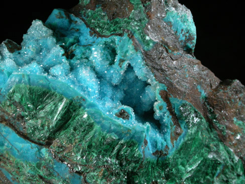 Chrysocolla and Malachite with Quartz from Ray Mine, Mineral Creek District, Pinal County, Arizona