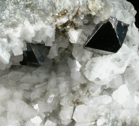 Sphalerite, Pyrite, Calcite from (Buckwheat Mine), Franklin District, Sussex County, New Jersey