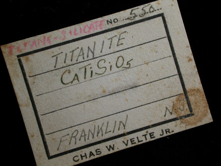 Titanite from Franklin Mining District, Sussex County, New Jersey