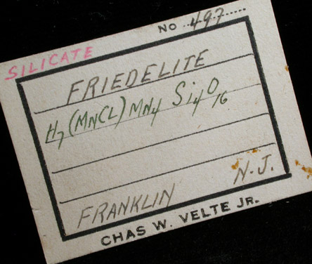 Friedelite from Sterling Mine, Ogdensburg, Sterling Hill, Sussex County, New Jersey