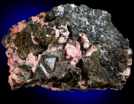 Spinel with Rhodonite var. Fowlerite from Franklin Mining District, Sussex County, New Jersey