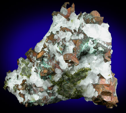 Copper in Quartz with Epidote from Ahmeek Mine, Keweenaw Peninsula Copper District, Keweenaw County, Michigan