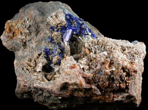 Linarite with Anglesite from Roughton Gill, Caldbeck Fells, Cumberland, England