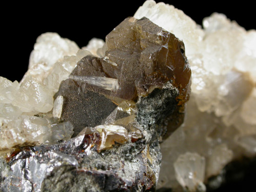 Hematite, Sphalerite, Calcite from Franklin Mining District, Sussex County, New Jersey